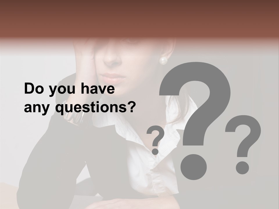 A Woman Sitting At A Desk With Her Hand On Her Head PowerPoint Template