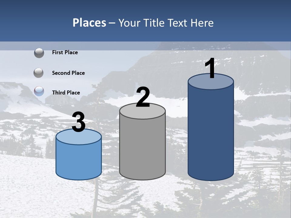 A Snow Covered Mountain With Trees In The Foreground PowerPoint Template