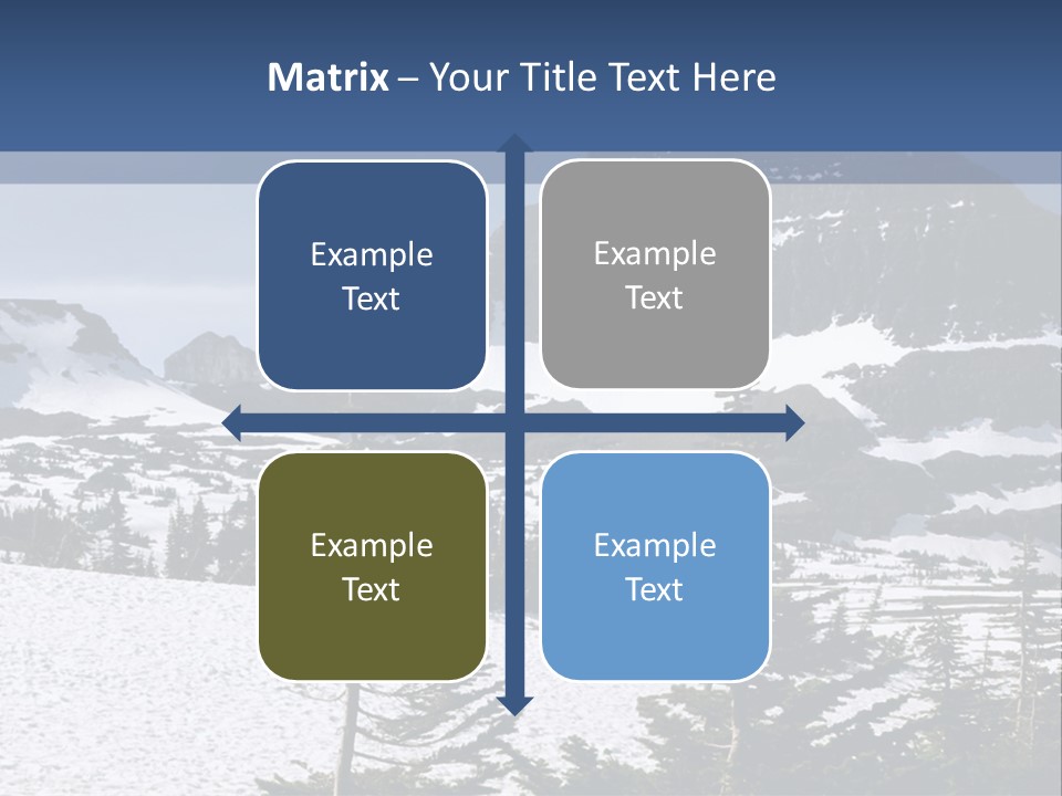 A Snow Covered Mountain With Trees In The Foreground PowerPoint Template