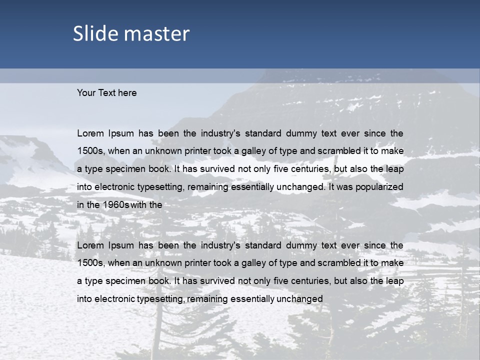 A Snow Covered Mountain With Trees In The Foreground PowerPoint Template