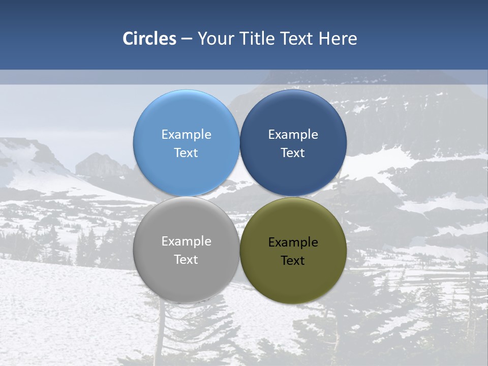 A Snow Covered Mountain With Trees In The Foreground PowerPoint Template