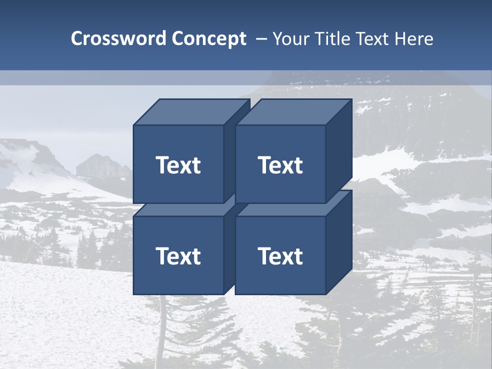A Snow Covered Mountain With Trees In The Foreground PowerPoint Template