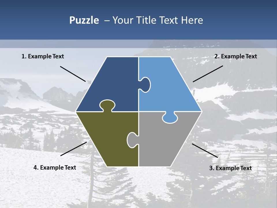 A Snow Covered Mountain With Trees In The Foreground PowerPoint Template