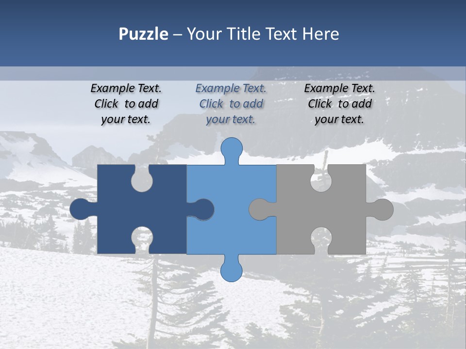 A Snow Covered Mountain With Trees In The Foreground PowerPoint Template