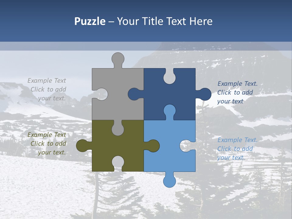 A Snow Covered Mountain With Trees In The Foreground PowerPoint Template