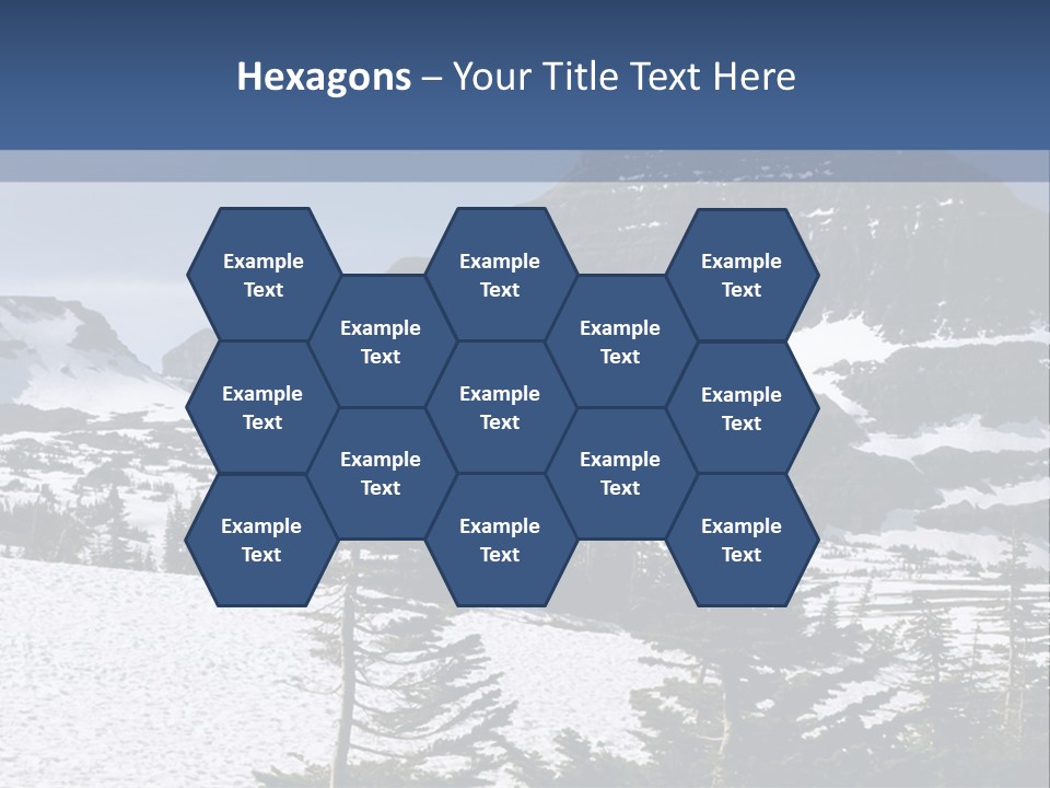A Snow Covered Mountain With Trees In The Foreground PowerPoint Template