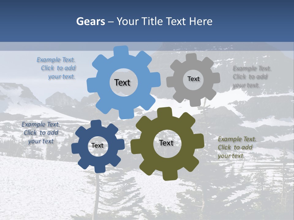 A Snow Covered Mountain With Trees In The Foreground PowerPoint Template