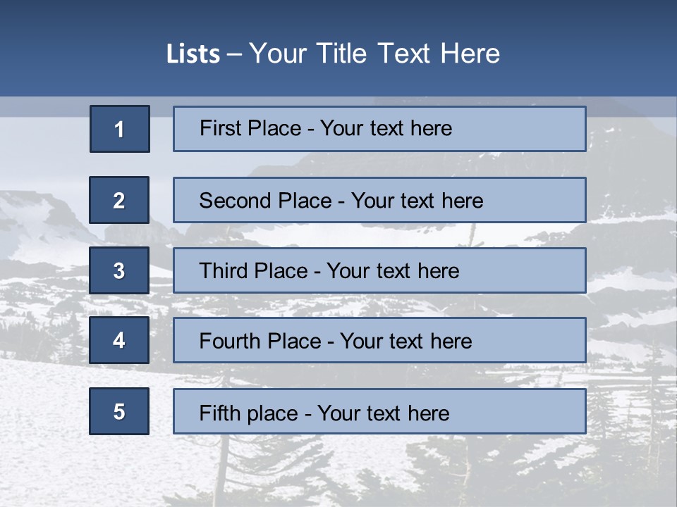 A Snow Covered Mountain With Trees In The Foreground PowerPoint Template