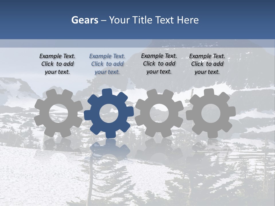 A Snow Covered Mountain With Trees In The Foreground PowerPoint Template