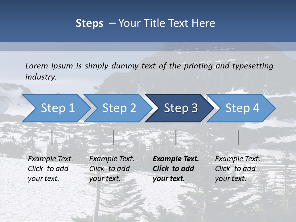 A Snow Covered Mountain With Trees In The Foreground PowerPoint Template