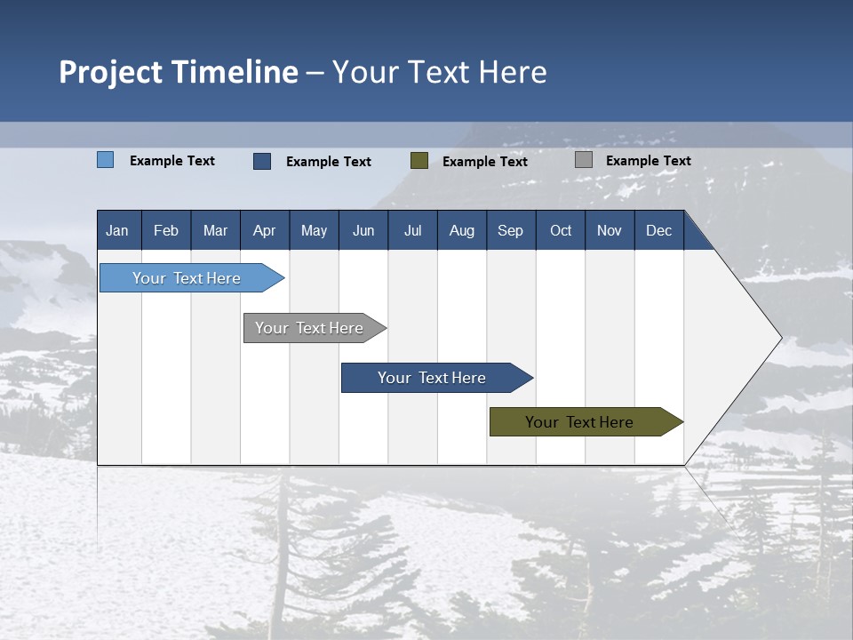 A Snow Covered Mountain With Trees In The Foreground PowerPoint Template