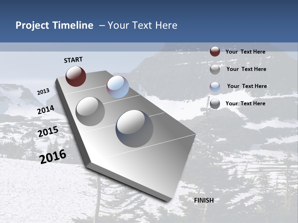 A Snow Covered Mountain With Trees In The Foreground PowerPoint Template