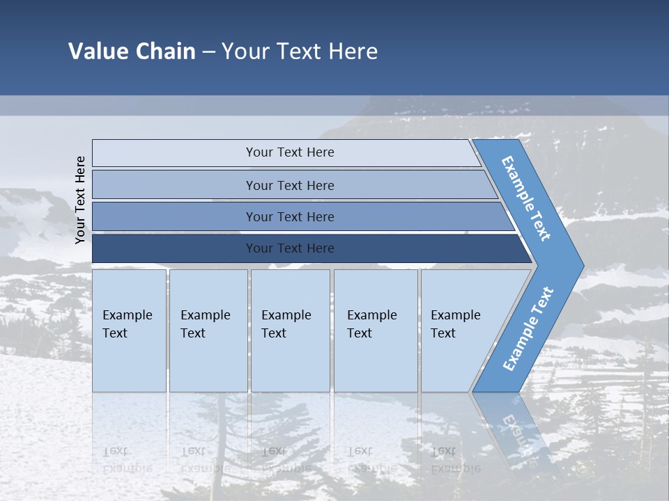 A Snow Covered Mountain With Trees In The Foreground PowerPoint Template