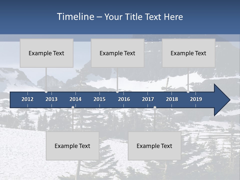 A Snow Covered Mountain With Trees In The Foreground PowerPoint Template