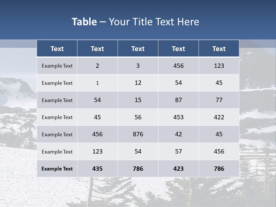 A Snow Covered Mountain With Trees In The Foreground PowerPoint Template