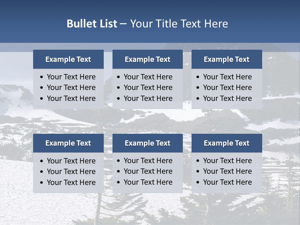 A Snow Covered Mountain With Trees In The Foreground PowerPoint Template