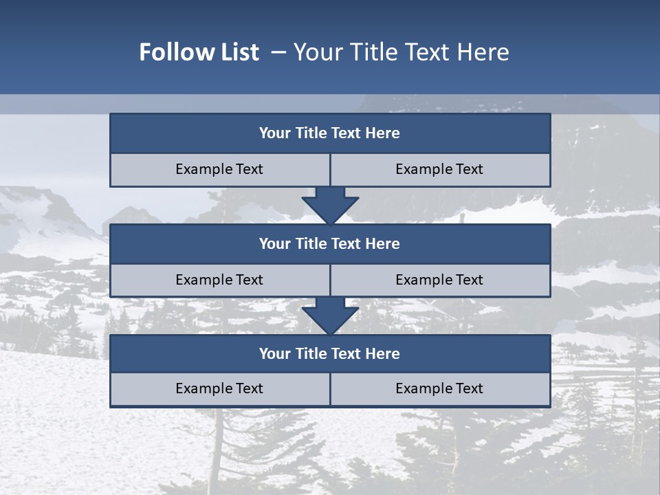 A Snow Covered Mountain With Trees In The Foreground PowerPoint Template