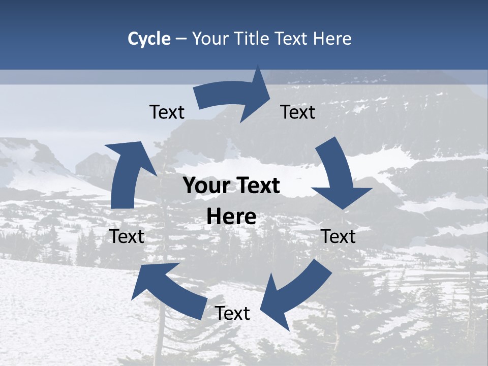 A Snow Covered Mountain With Trees In The Foreground PowerPoint Template