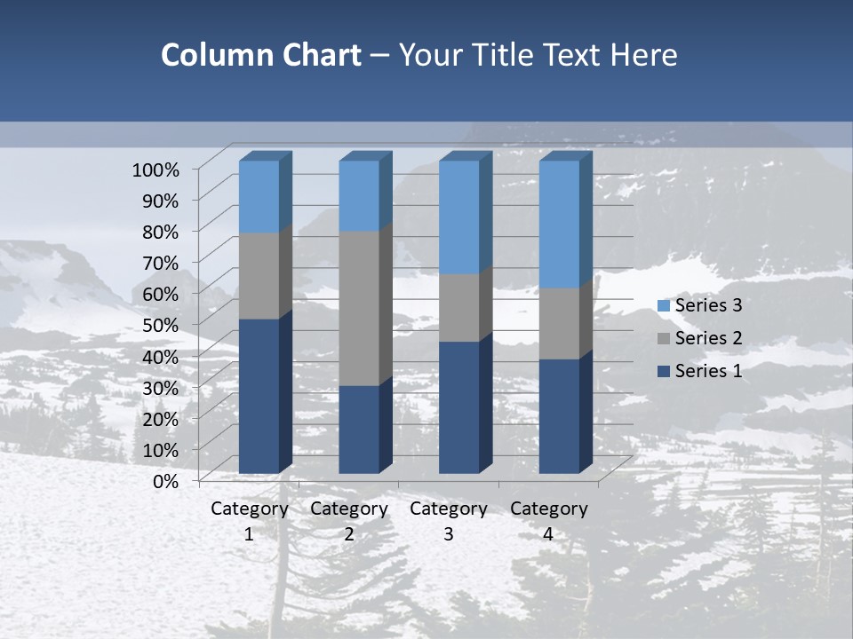 A Snow Covered Mountain With Trees In The Foreground PowerPoint Template