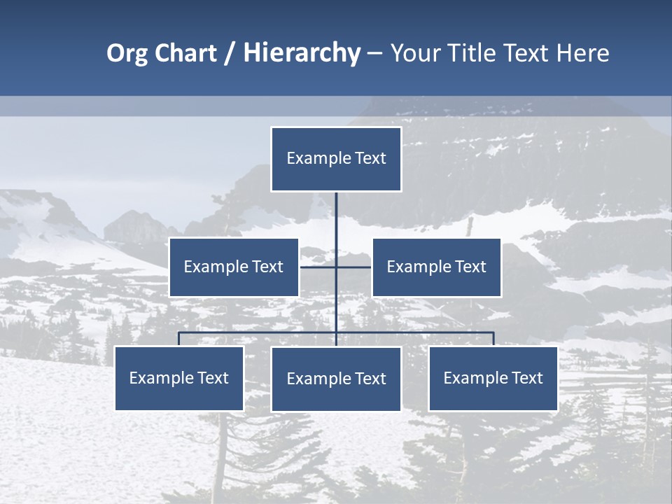 A Snow Covered Mountain With Trees In The Foreground PowerPoint Template