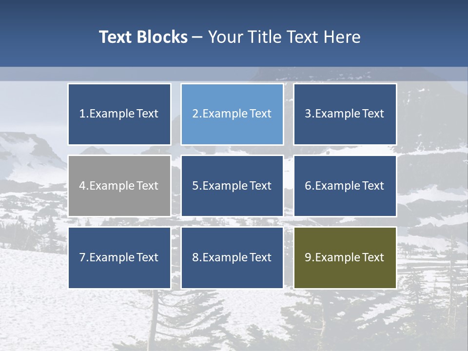 A Snow Covered Mountain With Trees In The Foreground PowerPoint Template