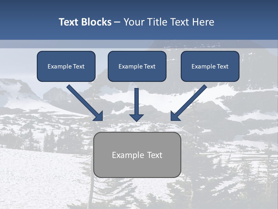 A Snow Covered Mountain With Trees In The Foreground PowerPoint Template