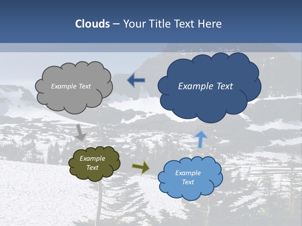 A Snow Covered Mountain With Trees In The Foreground PowerPoint Template