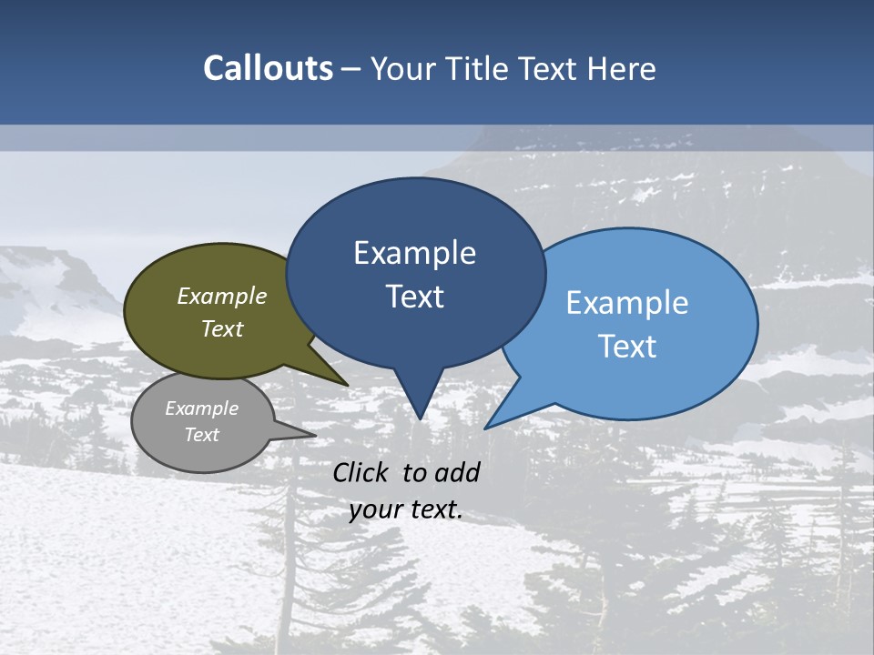 A Snow Covered Mountain With Trees In The Foreground PowerPoint Template