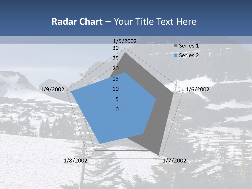 A Snow Covered Mountain With Trees In The Foreground PowerPoint Template