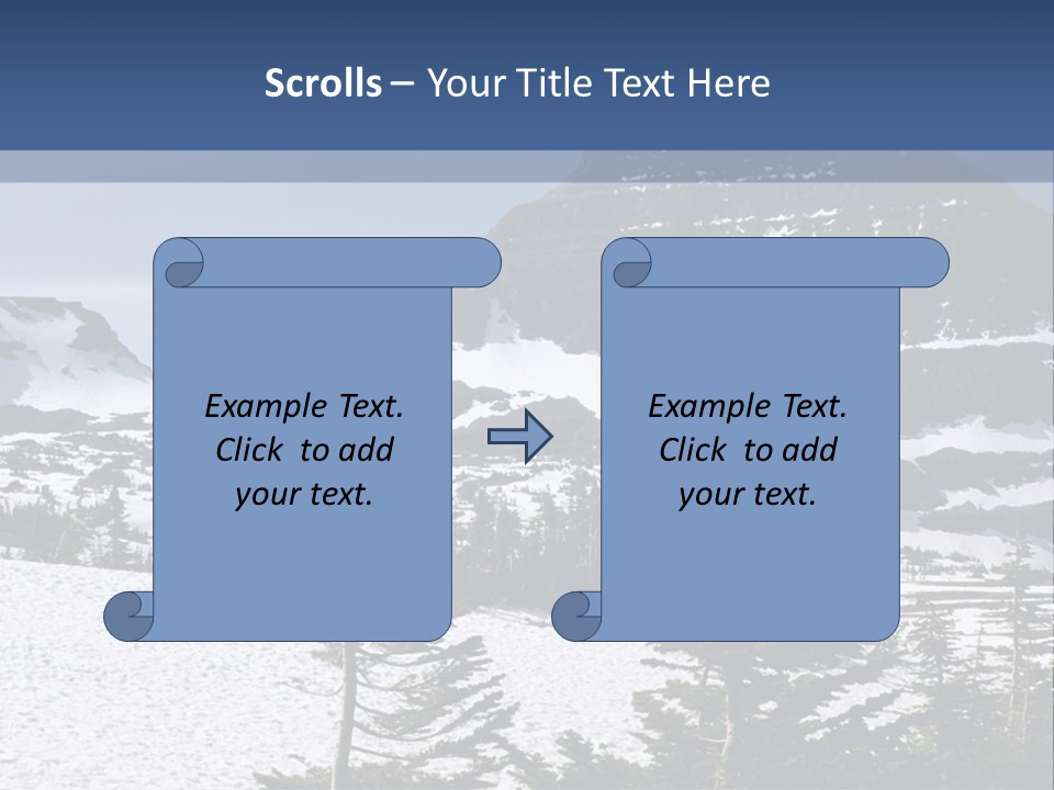 A Snow Covered Mountain With Trees In The Foreground PowerPoint Template