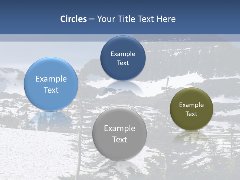 A Snow Covered Mountain With Trees In The Foreground PowerPoint Template