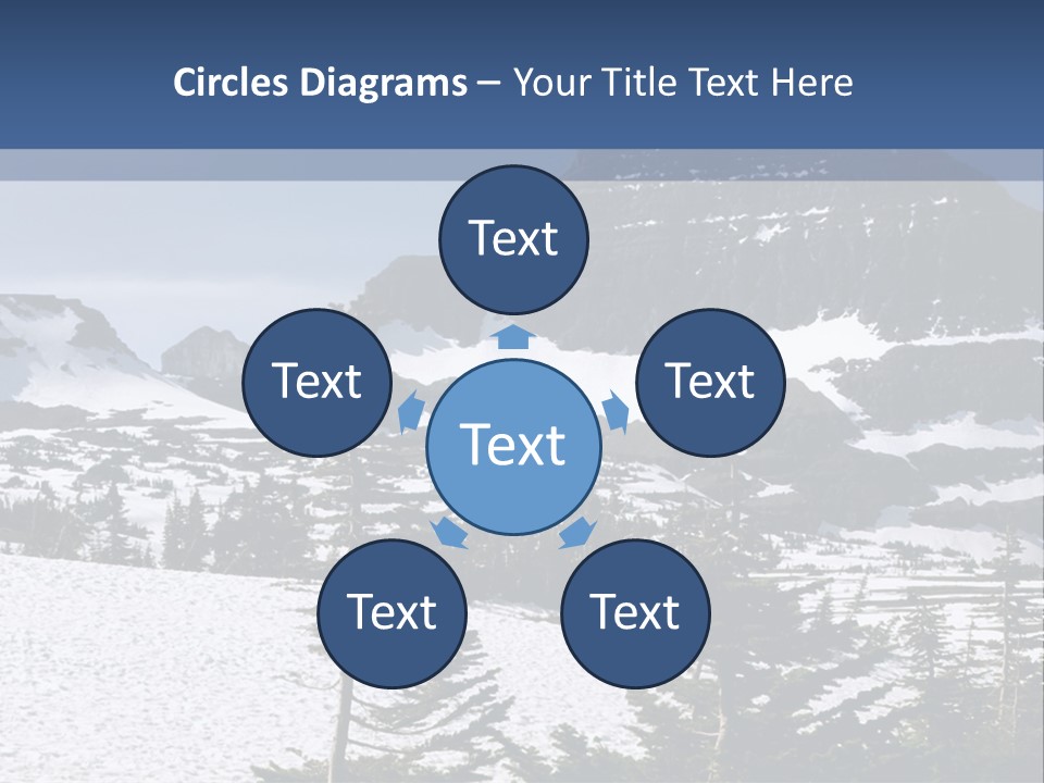 A Snow Covered Mountain With Trees In The Foreground PowerPoint Template