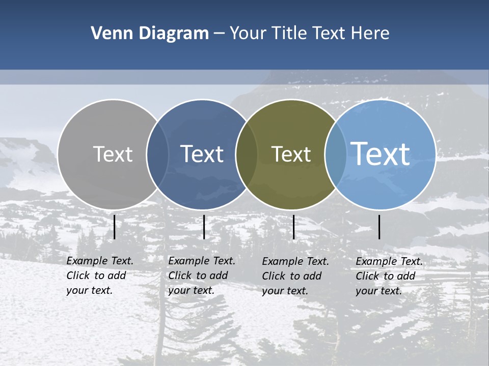 A Snow Covered Mountain With Trees In The Foreground PowerPoint Template
