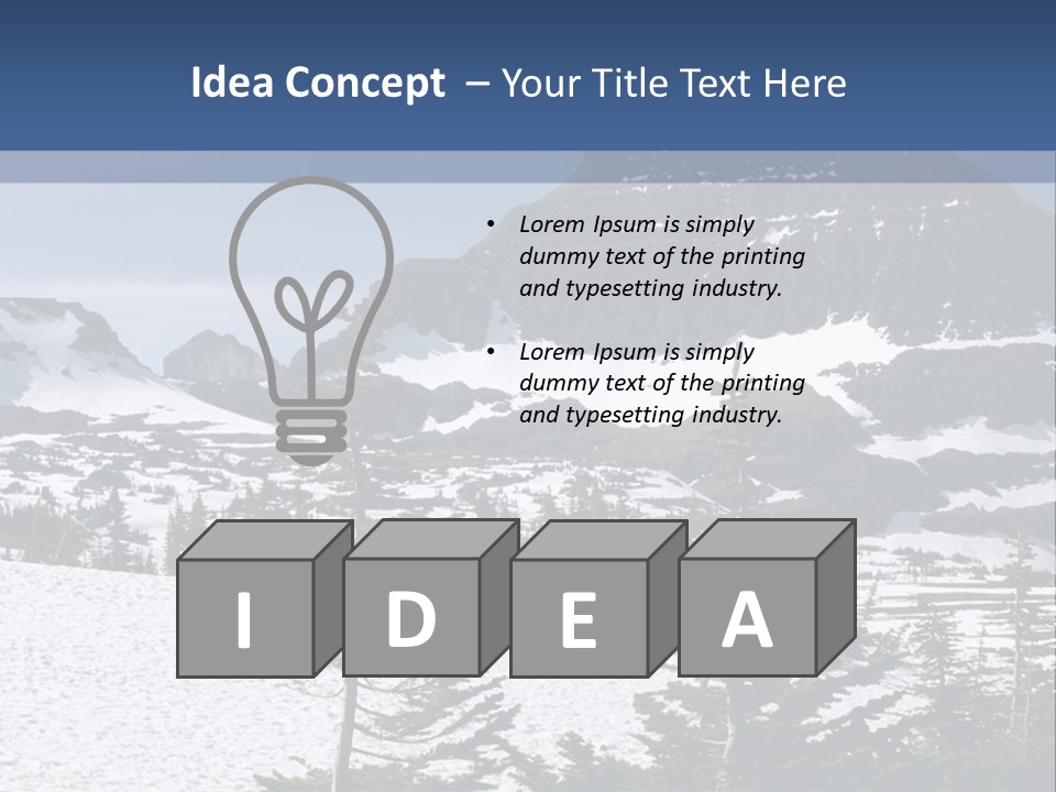 A Snow Covered Mountain With Trees In The Foreground PowerPoint Template
