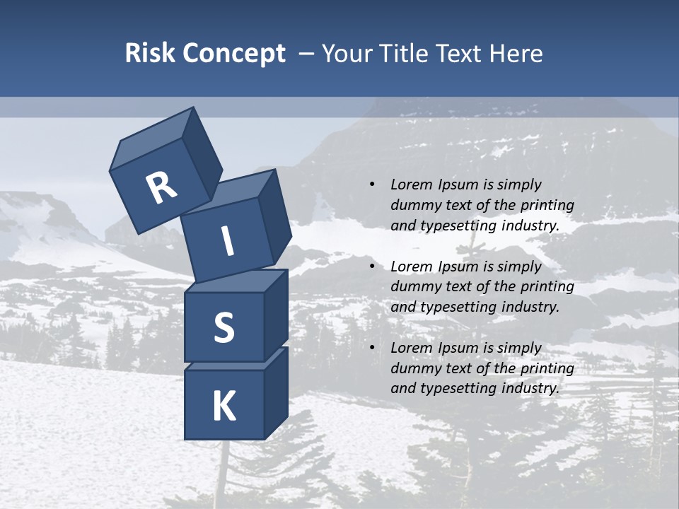 A Snow Covered Mountain With Trees In The Foreground PowerPoint Template