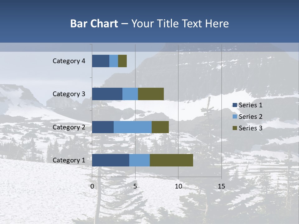 A Snow Covered Mountain With Trees In The Foreground PowerPoint Template