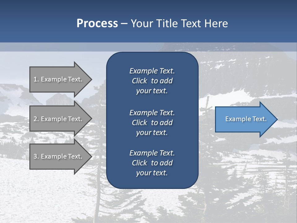 A Snow Covered Mountain With Trees In The Foreground PowerPoint Template