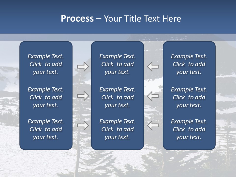 A Snow Covered Mountain With Trees In The Foreground PowerPoint Template