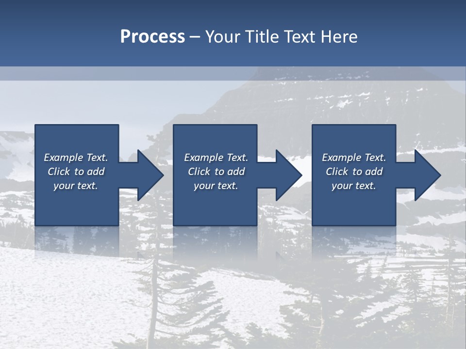 A Snow Covered Mountain With Trees In The Foreground PowerPoint Template