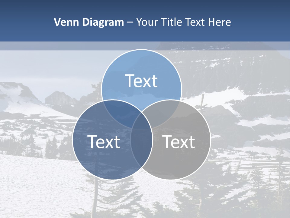 A Snow Covered Mountain With Trees In The Foreground PowerPoint Template