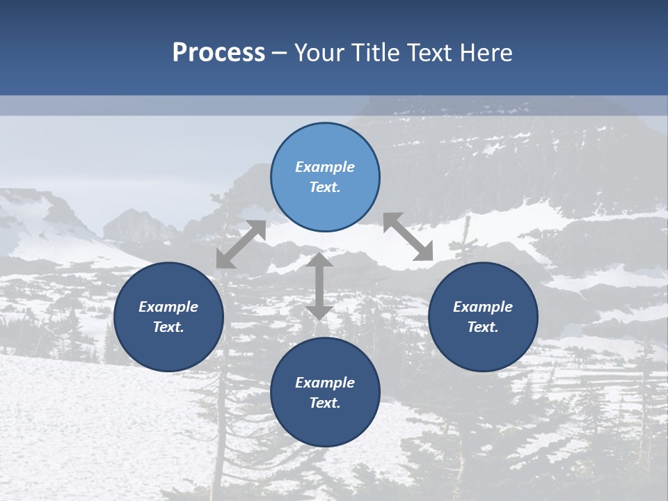 A Snow Covered Mountain With Trees In The Foreground PowerPoint Template