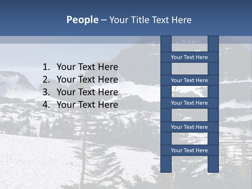 A Snow Covered Mountain With Trees In The Foreground PowerPoint Template