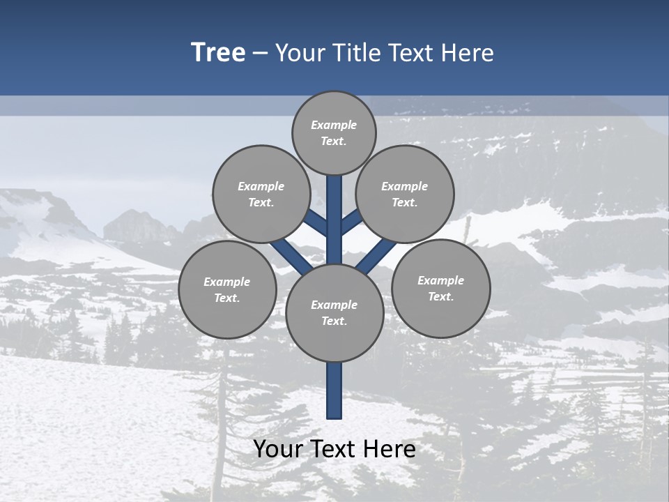 A Snow Covered Mountain With Trees In The Foreground PowerPoint Template