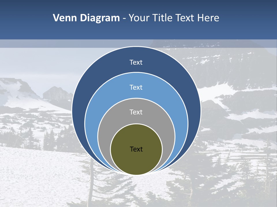 A Snow Covered Mountain With Trees In The Foreground PowerPoint Template