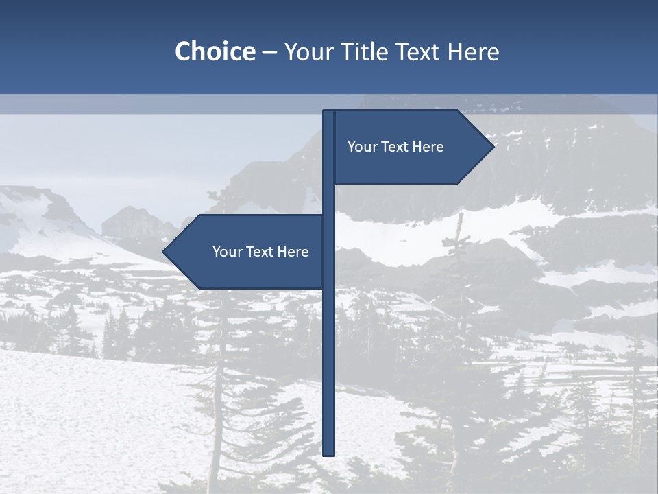 A Snow Covered Mountain With Trees In The Foreground PowerPoint Template