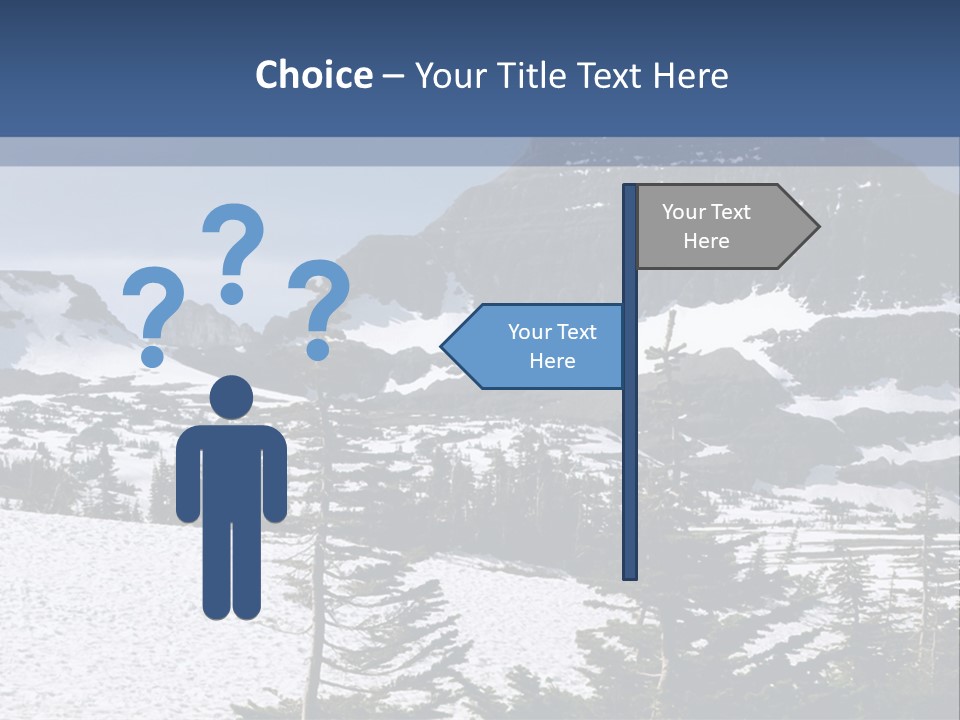 A Snow Covered Mountain With Trees In The Foreground PowerPoint Template