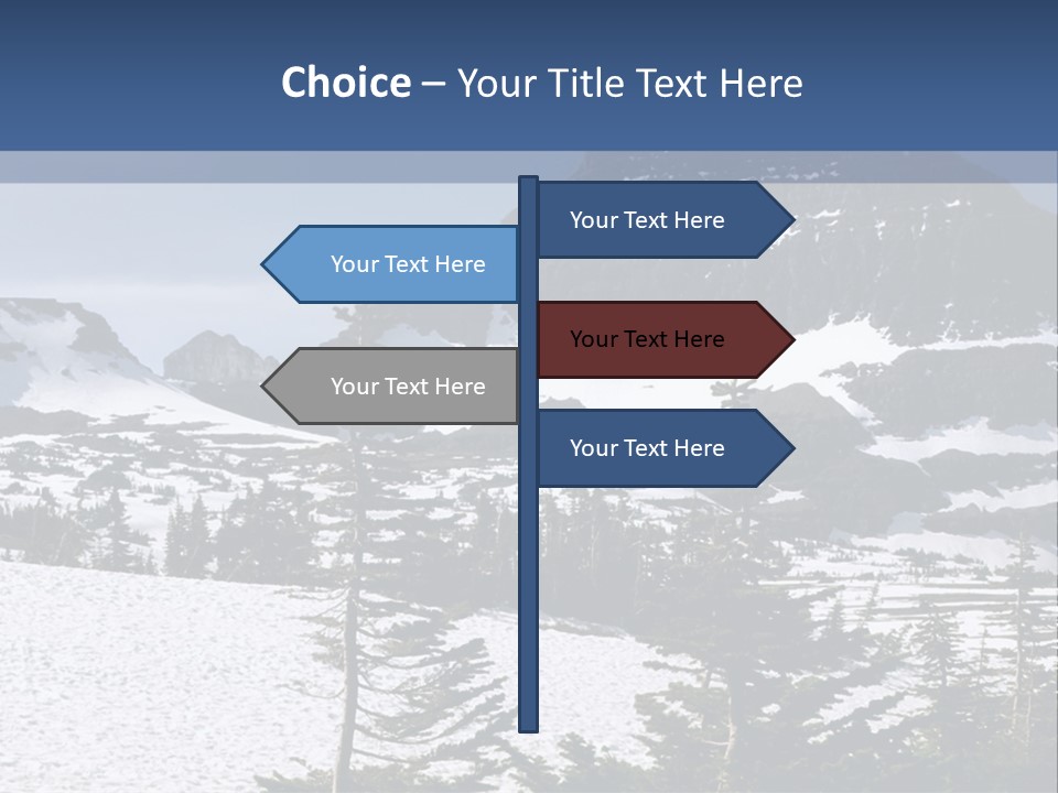 A Snow Covered Mountain With Trees In The Foreground PowerPoint Template