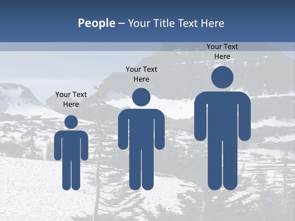 A Snow Covered Mountain With Trees In The Foreground PowerPoint Template