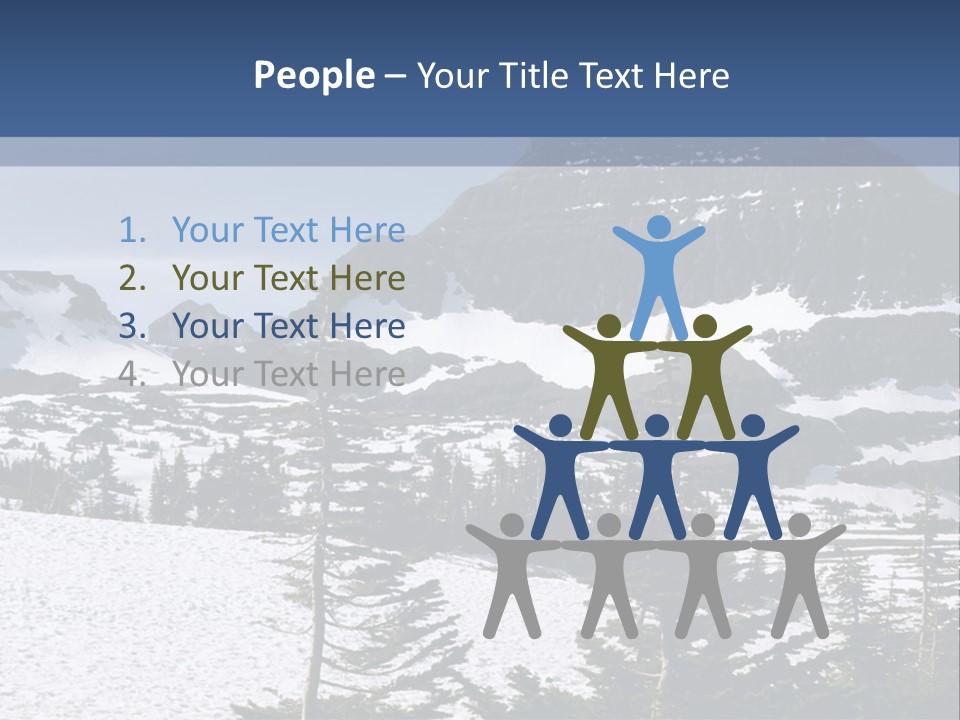 A Snow Covered Mountain With Trees In The Foreground PowerPoint Template