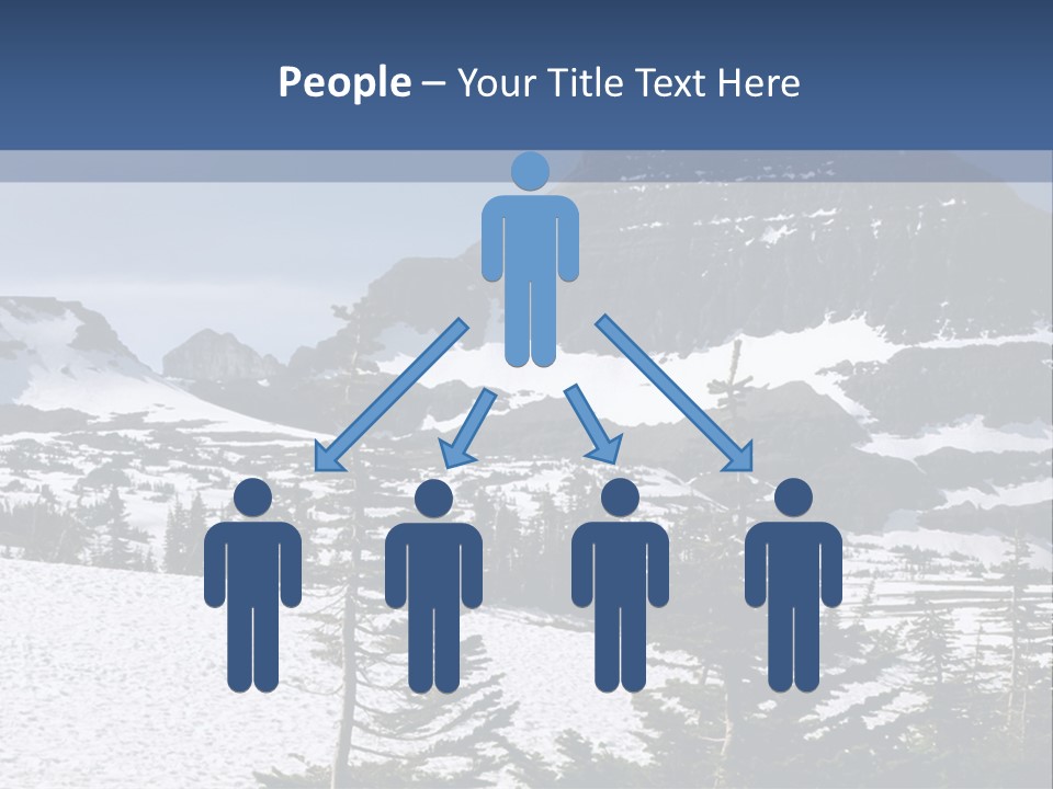 A Snow Covered Mountain With Trees In The Foreground PowerPoint Template